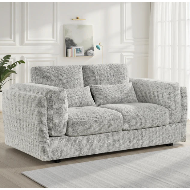Bari 2 Seater Sofa In Grey Fabric