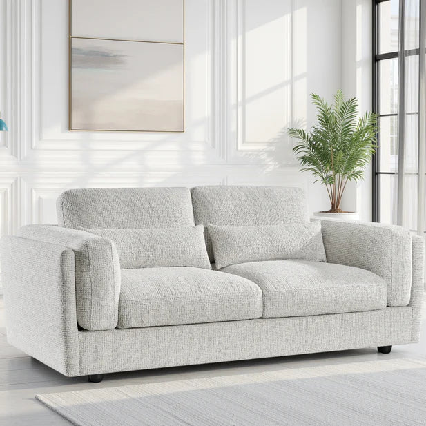 Bari 3 Seater Sofa In Beige Fabric