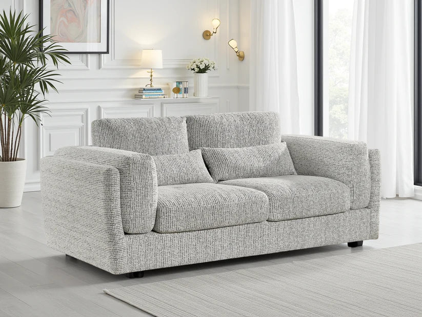 Bari 3 Seater Sofa In Grey Fabric