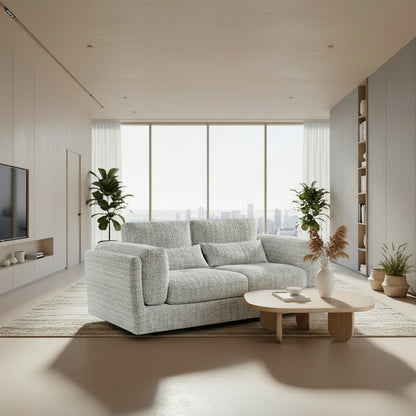 Bari 3 Seater Sofa In Grey Fabric