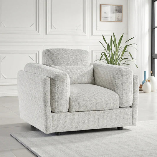 Bari Beige Armchair In Soft Fabric