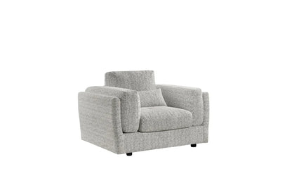 Bari Grey Armchair In Soft Fabric - Furniture One Shop
