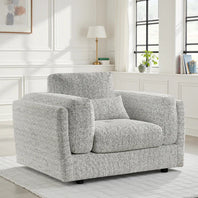 Bari Grey Armchair In Soft Fabric