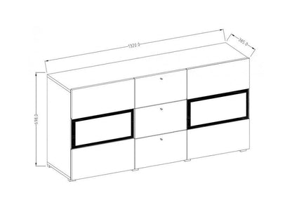 Baros Wooden Sideboard Cabinet in Concrete Grey
