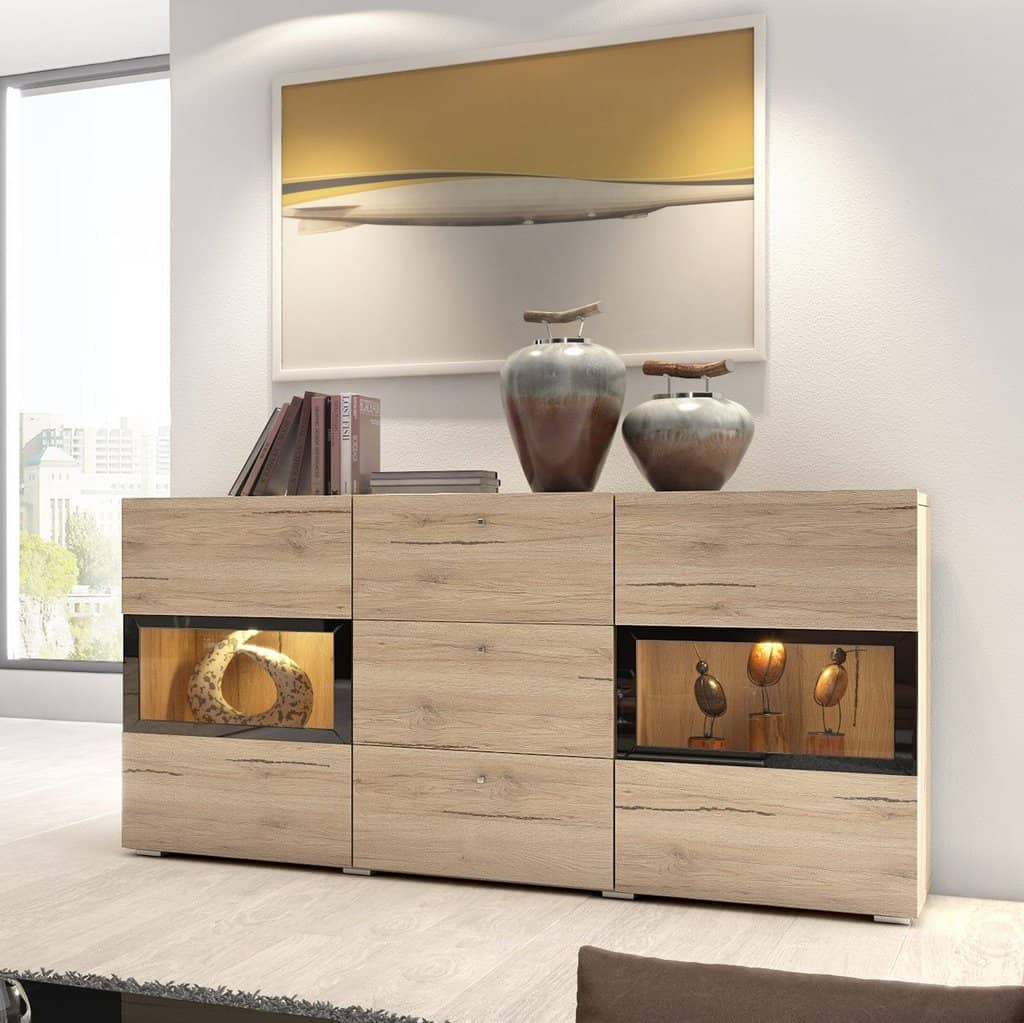 Baros Wooden Sideboard Cabinet in Oak San Remo