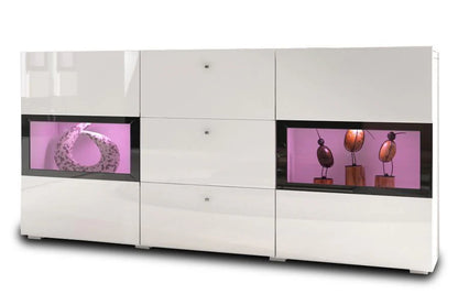 Baros Wooden Sideboard Cabinet in White High Gloss