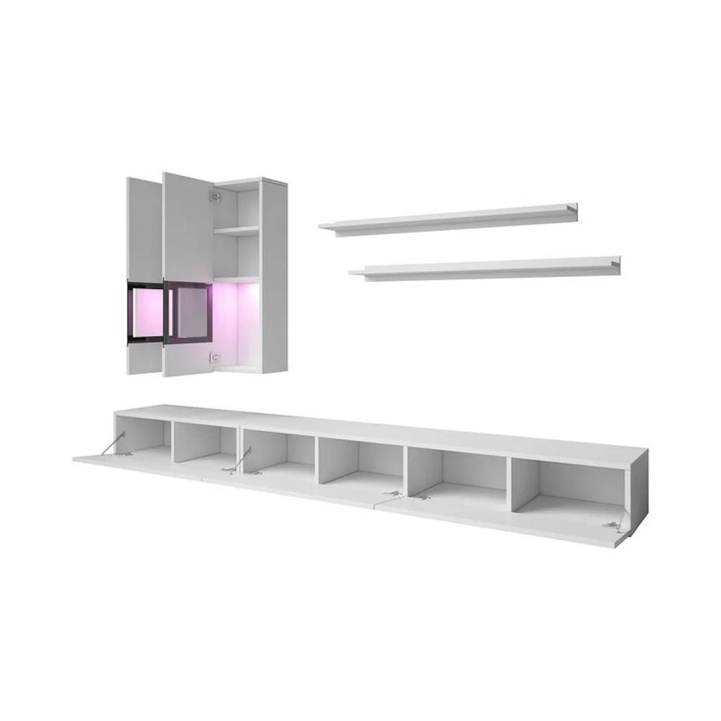 Baros Wooden TV Entertainment Unit in White High Gloss