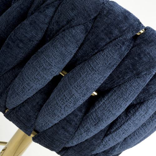 Bellaire Textured Effect Bar Stool With Gold Base In Blue