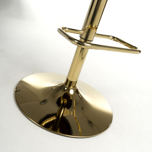 Bellaire Textured Effect Bar Stool With Gold Base In Blue
