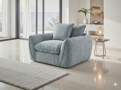 Berlin Fabric Armchair In Grey