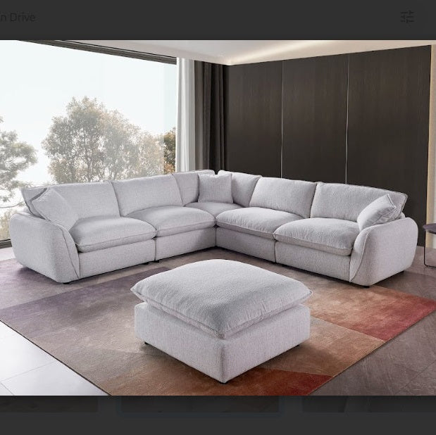 Berlin Large Corner Sofa In Beige Fabric