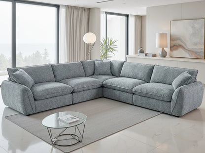 Berlin Large Corner Sofa In Grey Fabric