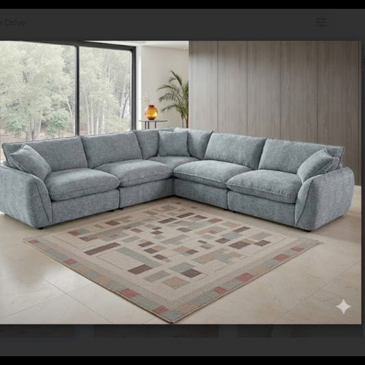 Berlin Large Corner Sofa In Grey Fabric