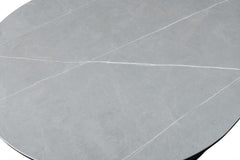 Bianca Sintered Stone Oval Dining Table In Grey And Black