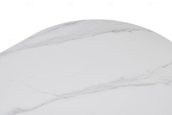 Bianca Sintered Stone Oval Dining Table In White And Black