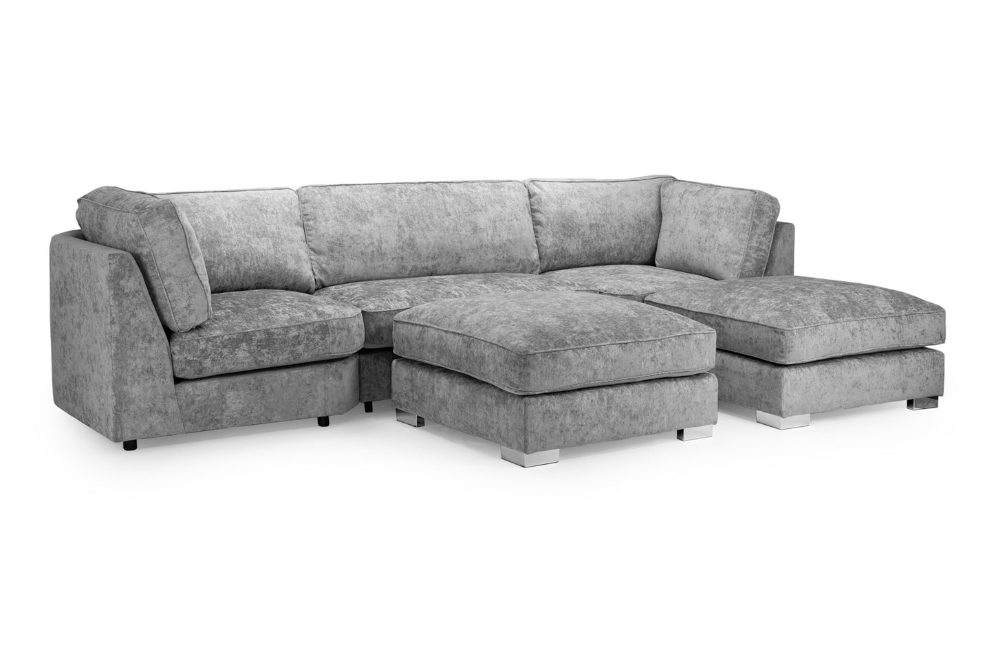 Bishop Fullback U-Shape Corner Sofa In Platinum