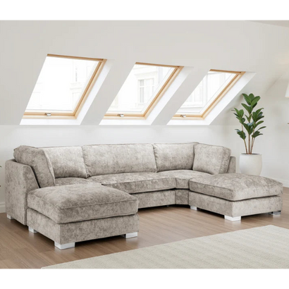 Bishop Fullback U-Shape Corner Sofa In Truffle