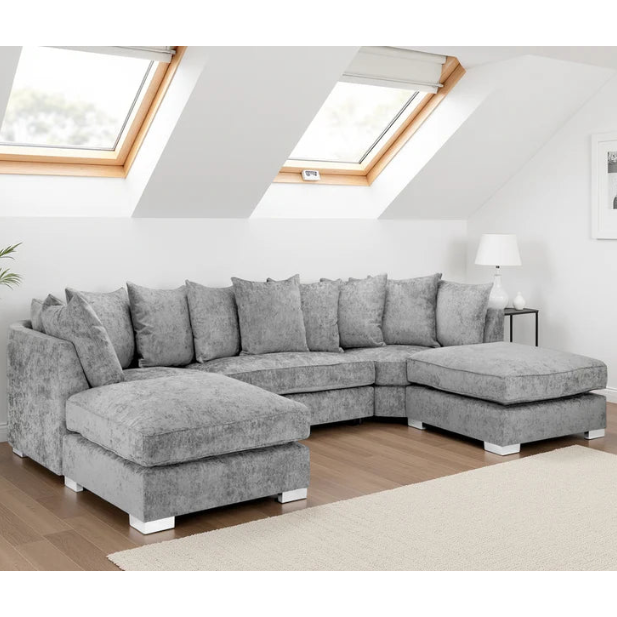 Bishop Scatterback U-Shape Corner Sofa In Platinum