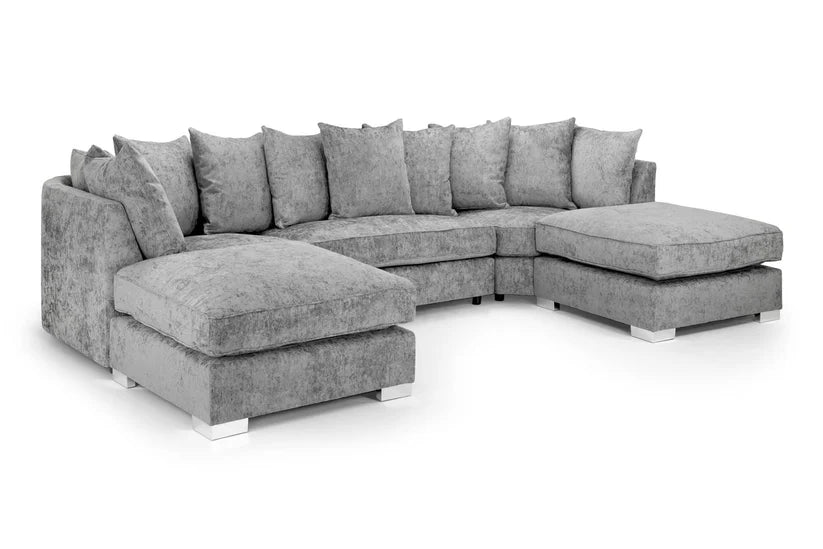 Bishop Scatterback U-Shape Corner Sofa In Platinum