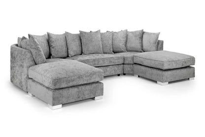 Bishop Scatterback U-Shape Corner Sofa In Platinum