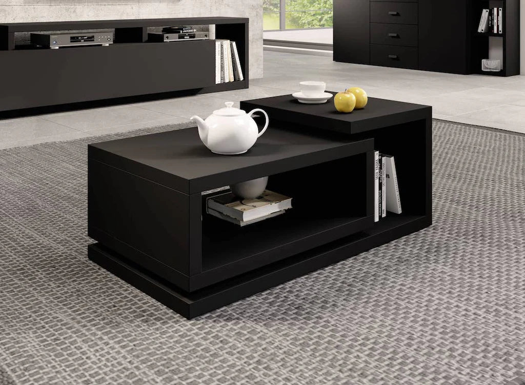 Bota 97 Wooden Coffee Table in Black Matt - 120cm