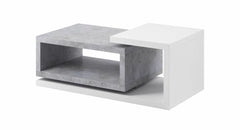 Bota Wooden Coffee Table 120cm in Concrete Oak and White Matt