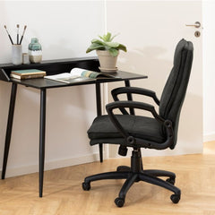 Brad Swivel Desk chair with Armrest in Black
