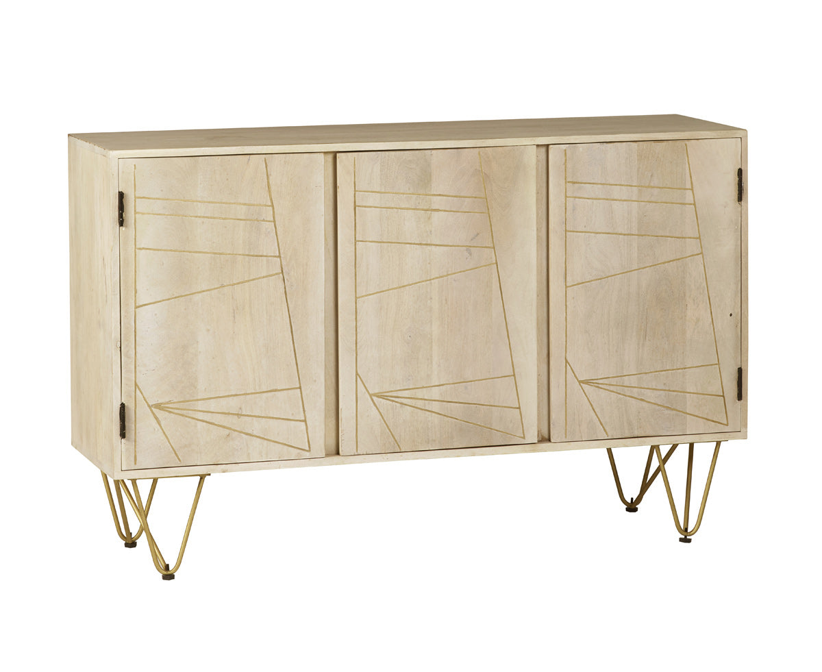 Light Gold Large Sideboard 3 Doors