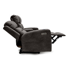 C-Love Tech Fabric 2 Seater Electric Recliner Sofa In Clove Brown With LED