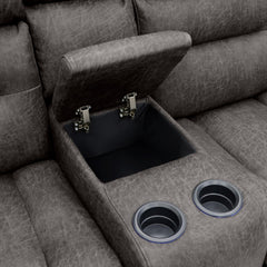 C-Love Tech Fabric 2 Seater Electric Recliner Sofa In Clove Brown With LED