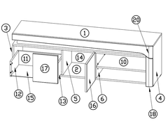Cadillac TV Stand In Oak Effect And White Gloss With Lights