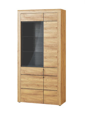 Camar Large 2 Door Display Cabinet In Oak Effect