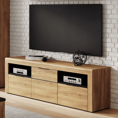 Camar Large TV Stand With 2 Drawer In Oak Effect