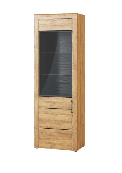 Camar Tall 1 Door Display Cabinet In Oak Effect