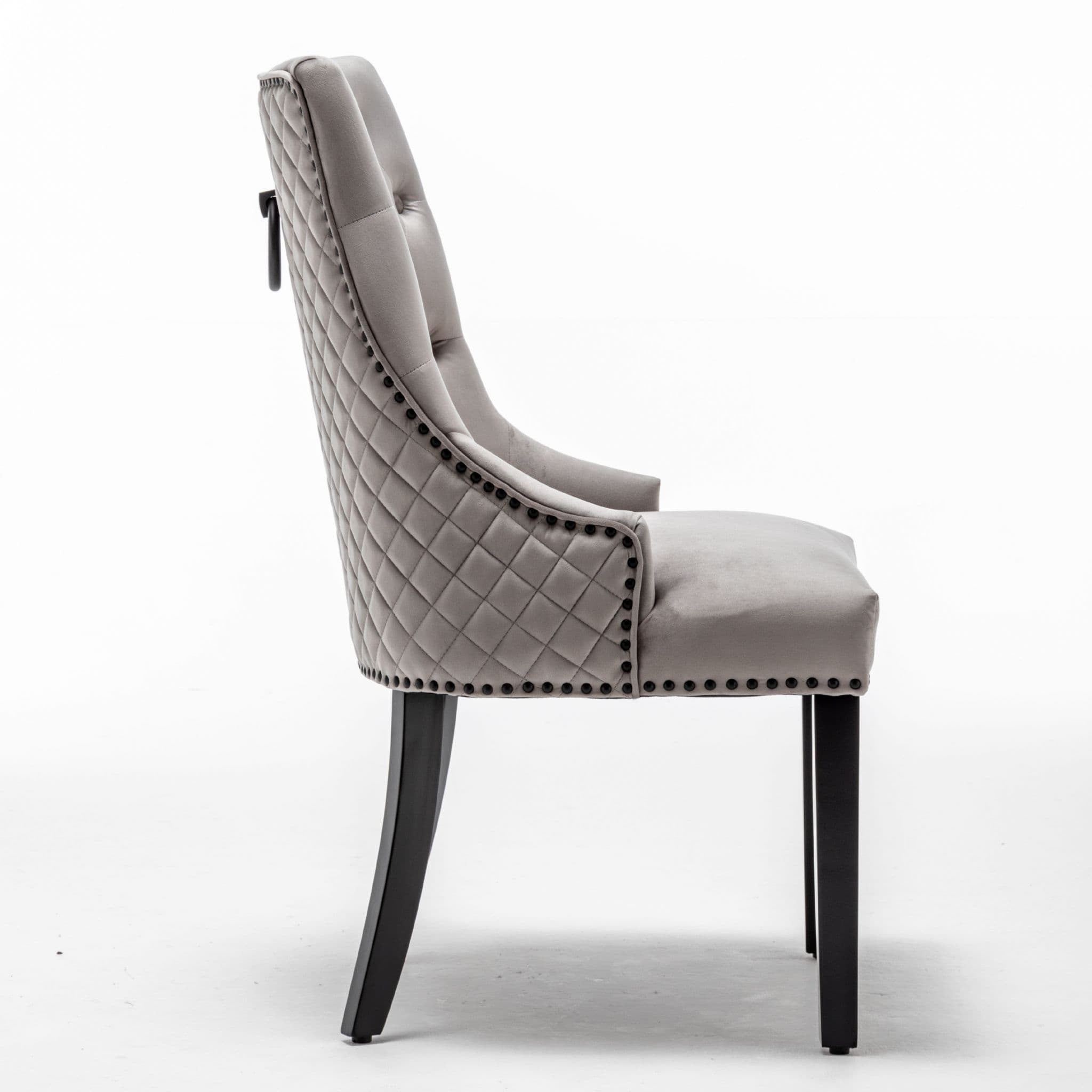 Cambridge Light Grey French Plush Velvet Dining Chair