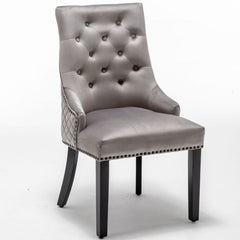 Cambridge Light Grey French Plush Velvet Dining Chair - Furniture One Shop