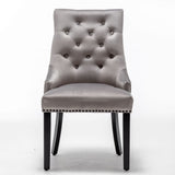 Cambridge Light Grey French Plush Velvet Dining Chair
