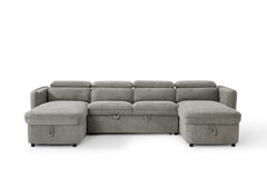 Capri Grey U-Shape Corner Sofa Bed with Storage - Furniture One Shop
