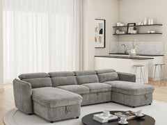 Capri Grey U-Shape Corner Sofa Bed with Storage - Furniture One Shop