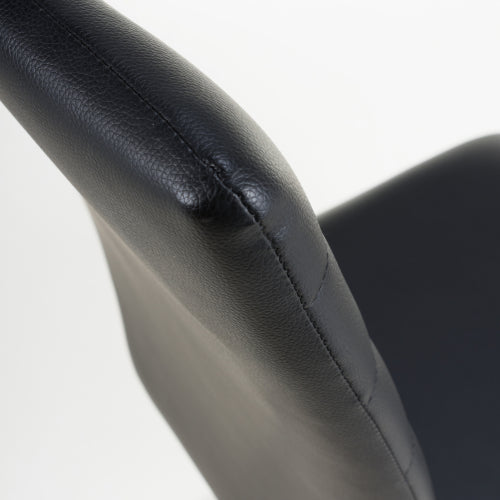 Carlisle Black Leather Effect Dining Chairs With Metal Legs (Pack of 4)