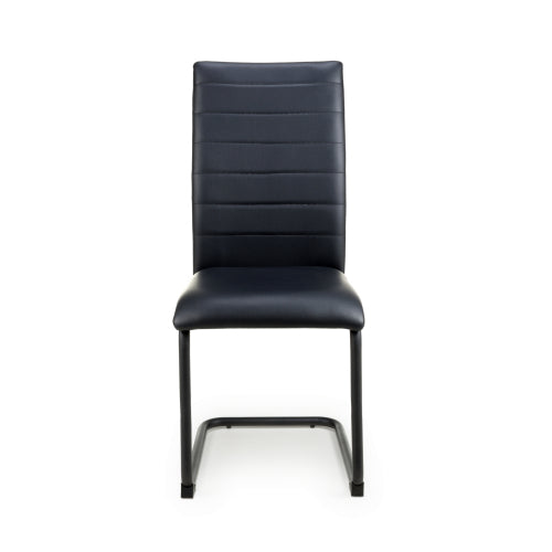 Carlisle Black Leather Effect Dining Chairs With Metal Legs (Pack of 4)