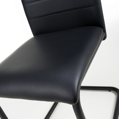 Carlisle Black Leather Effect Dining Chairs With Metal Legs (Pack of 4)