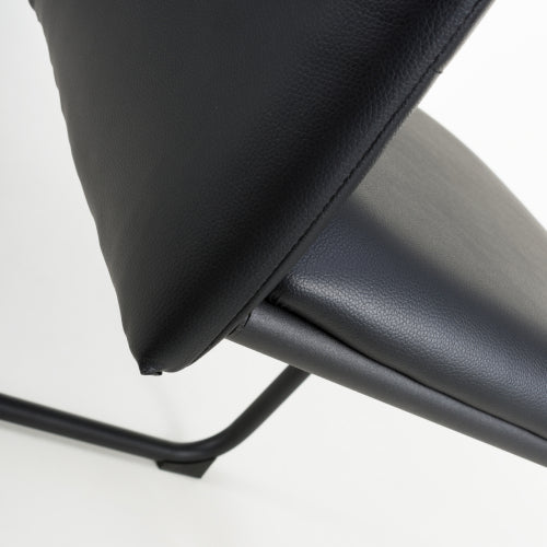 Carlisle Black Leather Effect Dining Chairs With Metal Legs (Pack of 4)