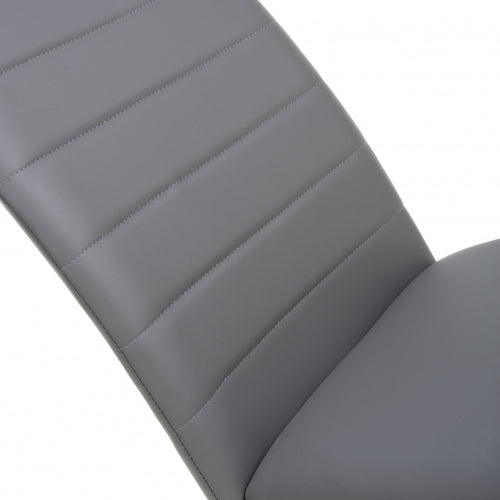 Carlisle Grey Leather Effect Dining Chairs With Metal Legs