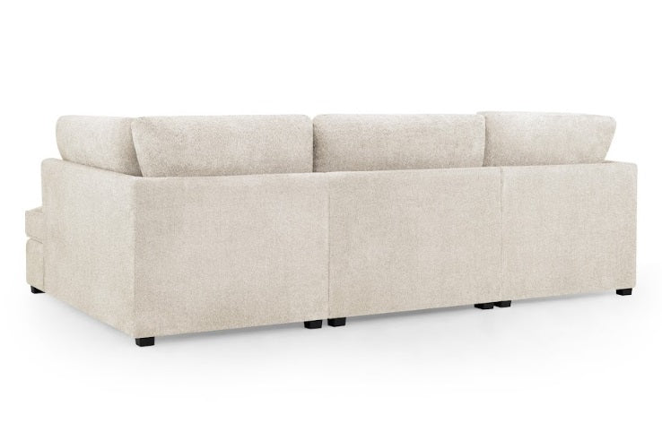Carnaby Boucle Fabric U-Shape Corner Sofa In Beige