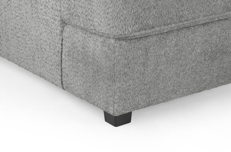 Carnaby Boucle Fabric U-Shape Corner Sofa In Grey