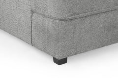 Carnaby Boucle Fabric U-Shape Corner Sofa In Grey