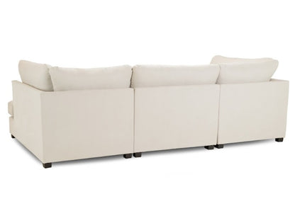 Carnaby Classic U-Shape Corner Sofa In Beige With Footstool