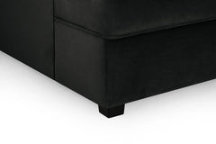 Carnaby Plush Velvet Fabric U-Shape Corner Sofa In Black
