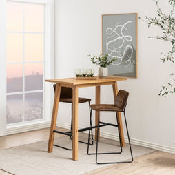 Chara Bar Table in Oak - Furniture One Shop